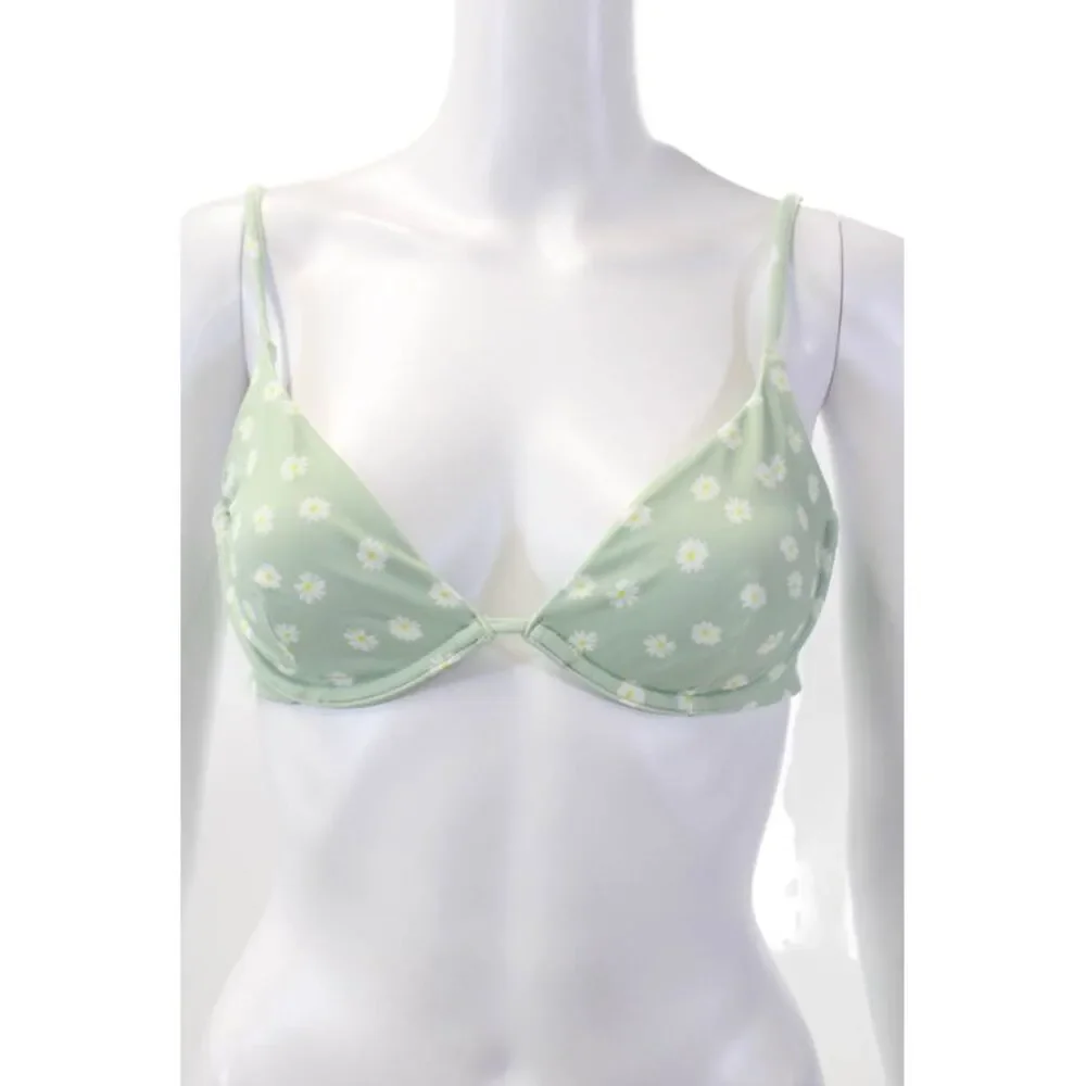 ONIA Womens Liana Underwired Daisy Print Bikini Top Green Size M
